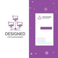 bedrijf logo voor databank. gedistribueerd. verbinding. netwerk. computer. verticaal Purper bedrijf .bezoeken kaart sjabloon. creatief achtergrond vector illustratie