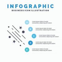 ster. het schieten ster. vallen. ruimte. sterren infographics sjabloon voor website en presentatie. glyph grijs icoon met blauw infographic stijl vector illustratie.