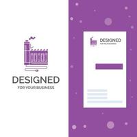 bedrijf logo voor consumptie. bron. energie. fabriek. productie. verticaal Purper bedrijf .bezoeken kaart sjabloon. creatief achtergrond vector illustratie