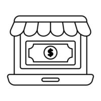 een icoon ontwerp van online winkel vector