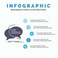 bubbel. chatten. communicatie. toespraak. praten infographics sjabloon voor website en presentatie. glyph grijs icoon met blauw infographic stijl vector illustratie.