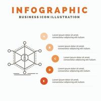 gegevens. helpen. informatie. informatie. middelen infographics sjabloon voor website en presentatie. lijn grijs icoon met oranje infographic stijl vector illustratie