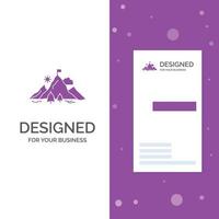 bedrijf logo voor prestatie. vlag. missie. berg. succes. verticaal Purper bedrijf .bezoeken kaart sjabloon. creatief achtergrond vector illustratie