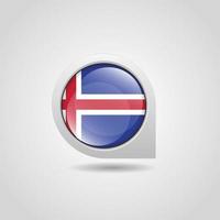 IJsland vlag kaart pin vector