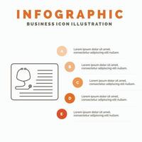 stethoscoop. dokter. cardiologie. gezondheidszorg. medisch infographics sjabloon voor website en presentatie. lijn grijs icoon met oranje infographic stijl vector illustratie