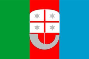 Ligurië vlag. regio van Italië. vector illustratie.