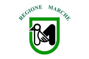 Marche vlag. regio van Italië. vector illustratie.