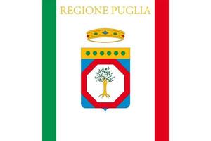 apulië vlag. regio van Italië. vector illustratie.