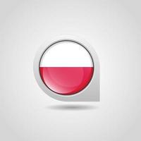 Polen vlag kaart pin vector