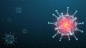 corona virus 3d veelhoekige tekst. virus infecties epidemie banier Aan blauw achtergrond. vector gezondheidszorg coronavirus illustratie