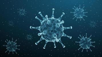 corona virus 3d pathogeen covid19. virus infecties epidemie banier Aan blauw achtergrond. vector gezondheidszorg coronavirus illustratie