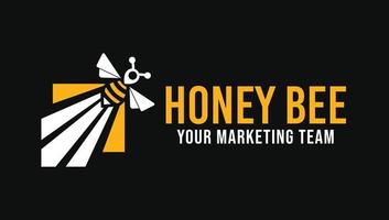 modern tech honing bij logo ontwerp sjabloon voor media agentschap of bedrijf vector