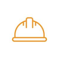 eps10 oranje vector bouwer veiligheid helm lijn icoon geïsoleerd Aan wit achtergrond. bouw veiligheid helm symbool in een gemakkelijk vlak modieus modern stijl voor uw website ontwerp, logo, en mobiel app