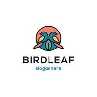 vogel blad logo concept. creatief ongebruikelijk logo met uniek verkoop punt. vector