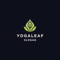 yoga blad logo icoon ontwerp sjabloon vector