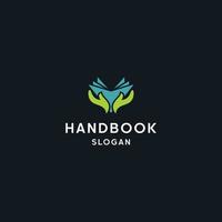 hand- boek logo icoon vlak ontwerp sjabloon vector