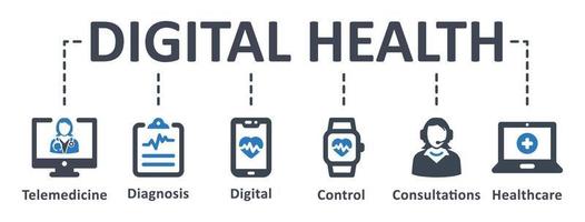 digitaal Gezondheid icoon - vector illustratie . digitaal, Gezondheid, medisch, gezondheidszorg, telegeneeskunde, diagnose, e-gezondheid, infografisch, sjabloon, presentatie, concept, banier, pictogram, icoon set, pictogrammen .