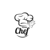 mooi zo chef restaurant logo ontwerp sjabloon vector