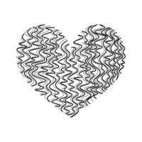 abstract hart illustratie in kunst inkt stijl vector