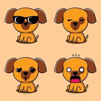 vector illustratie van schattig puppy emoji