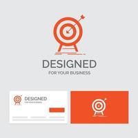 bedrijf logo sjabloon voor doel. raken. markt. succes. doelwit. oranje bezoekende kaarten met merk logo sjabloon. vector