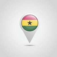 Ghana vlag kaart pin vector