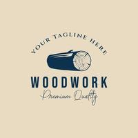 hout werk wijnoogst logo vector illustratie ontwerp