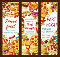 vector snel voedsel restaurant menu banners