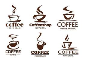 vector koffie cups pictogrammen voor coffeeshop cafe