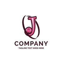 j bedrijf naam ontwerp roze schoonheid logo ontwerp. logo sjabloon. merk naam sjabloon plaats voor slogan. creatief logo ontwerp vector