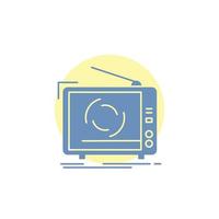 TV. advertentie. reclame. televisie. reeks glyph icoon. vector