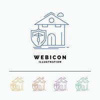 verzekering. huis. huis. slachtoffer. bescherming 5 kleur lijn web icoon sjabloon geïsoleerd Aan wit. vector illustratie