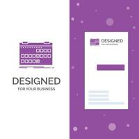 bedrijf logo voor kalender. datum. evenement. laat los. schema. verticaal Purper bedrijf .bezoeken kaart sjabloon. creatief achtergrond vector illustratie