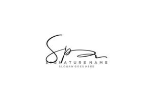 eerste sp brief handtekening logo sjabloon elegant ontwerp logo teken symbool sjabloon vector icoon