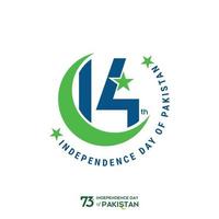 Pakistan onafhankelijkheid dag typografie ontwerp creatief typografie van 73ste gelukkig onafhankelijkheid dag van vader vector