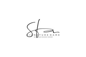 eerste sf brief handtekening logo sjabloon elegant ontwerp logo teken symbool sjabloon vector icoon