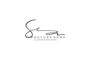 eerste sc brief handtekening logo sjabloon elegant ontwerp logo teken symbool sjabloon vector icoon
