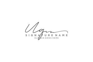 eerste uq brief handtekening logo sjabloon elegant ontwerp logo teken symbool sjabloon vector icoon