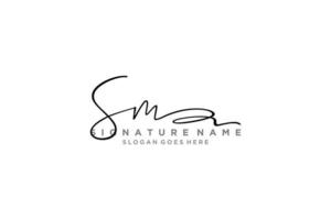 eerste sm brief handtekening logo sjabloon elegant ontwerp logo teken symbool sjabloon vector icoon