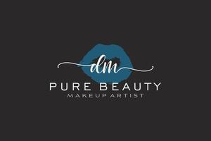 eerste dm waterverf lippen premade logo ontwerp, logo voor bedenken artiest bedrijf branding, blozen schoonheid winkel logo ontwerp, schoonschrift logo met creatief sjabloon. vector