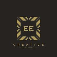 ee eerste brief luxe ornament monogram logo sjabloon vector