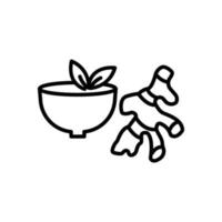 gember lijn icoon illustratie met schaal. icoon illustratie verwant naar kruiden, Koken specerijen. gemakkelijk vector ontwerp bewerkbaar.