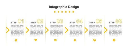 zes stappen abstract bedrijf infographic sjabloon vector