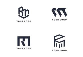 r m brief logo ontwerp vector