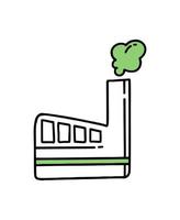 een fabriek met co2 gas- uitstoot. de concept van klimaat verandering is groen energie. vector geïsoleerd tekening