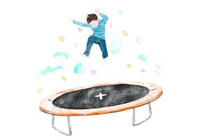 Gratis Trampoline Waterverf Vector