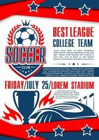vector poster voor Amerikaans voetbal college liga spel