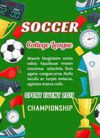 vector poster voor voetbal college liga kop spel