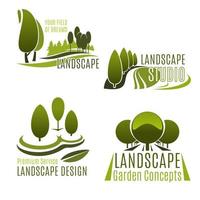 landschapsarchitectuur bedrijf en tuinieren onderhoud icoon vector