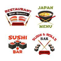 vector pictogrammen sjabloon van Japans sushi restaurant